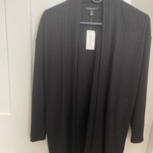 Ribbed Banana Republic open cardigan in black wool PXS